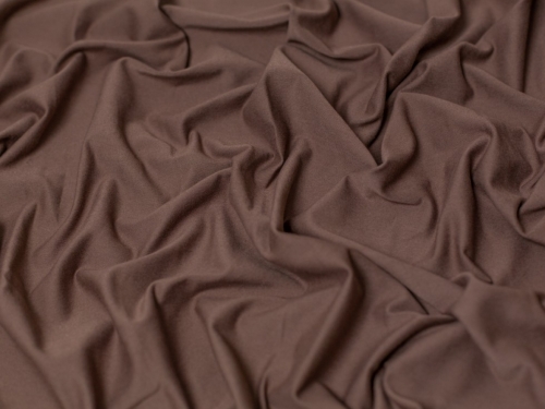 Minerva Core Range Cotton Lycra Jersey Stretch Knit Fabric Espresso Brown