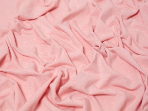 Minerva Core Range Melange Cotton Jersey Stretch Knit Fabric Fresh Rose