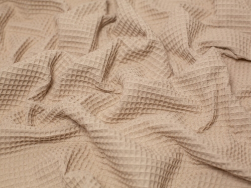 Minerva Core Range Medium Cotton Waffle Fabric Flax