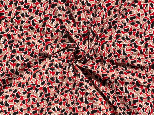 Stretch Woven Linen Look Viscose Fabric Red