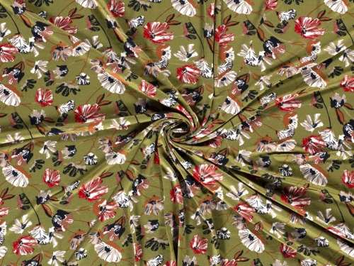 Viscose Jersey Stretch Knit Fabric Khaki