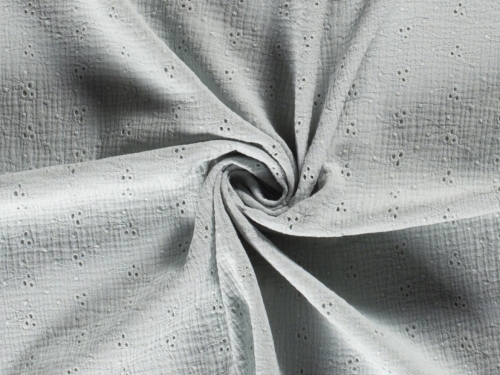 Embroidered Cotton Double Gauze Fabric Mint