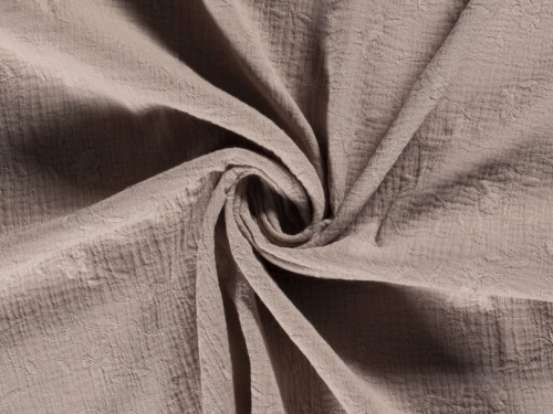 Embroidered Cotton Double Gauze Fabric Beige