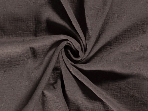 Embroidered Cotton Double Gauze Fabric Brown