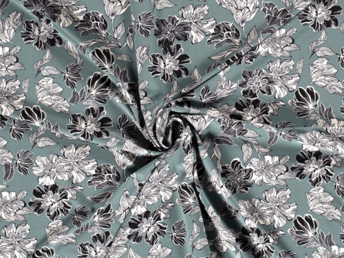 Stretch Woven Polyester Crepe Fabric Mint