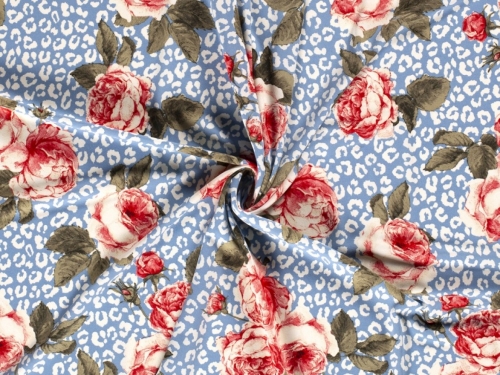 Stretch Woven Polyester Crepe Fabric Blue