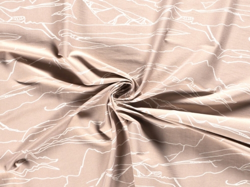 Stretch Woven Viscose Bengaline Fabric Beige