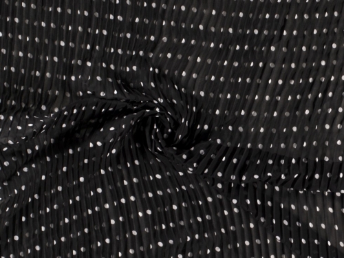 Pleated Chiffon Plisse Fabric Black
