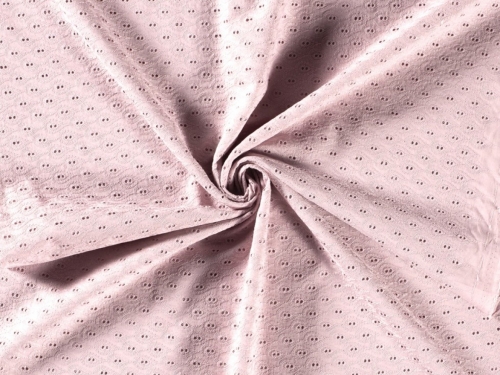 Embroidered Cotton Eyelet Fabric Pink