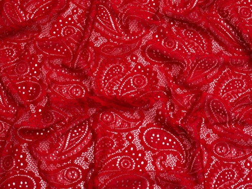 Stretch Corded Lace Fabric Red