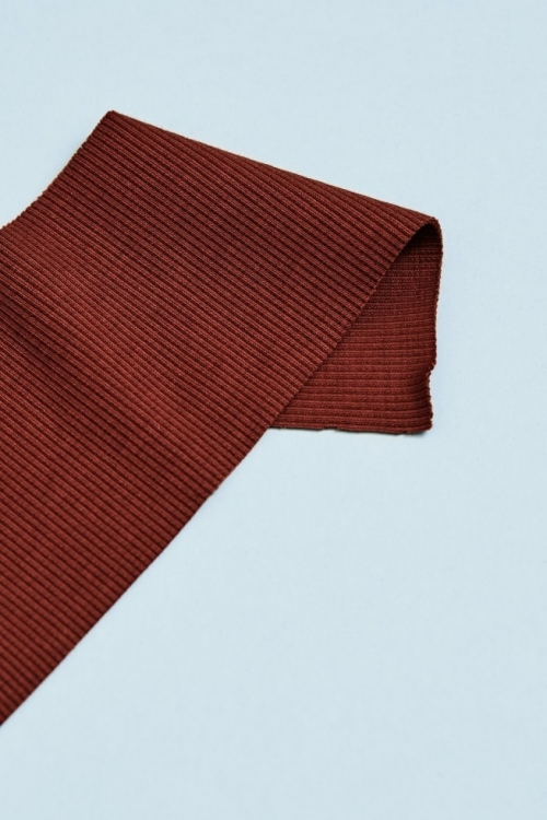Mind The MAKER Organic Cotton Rib Stretch Knit Fabric Sienna