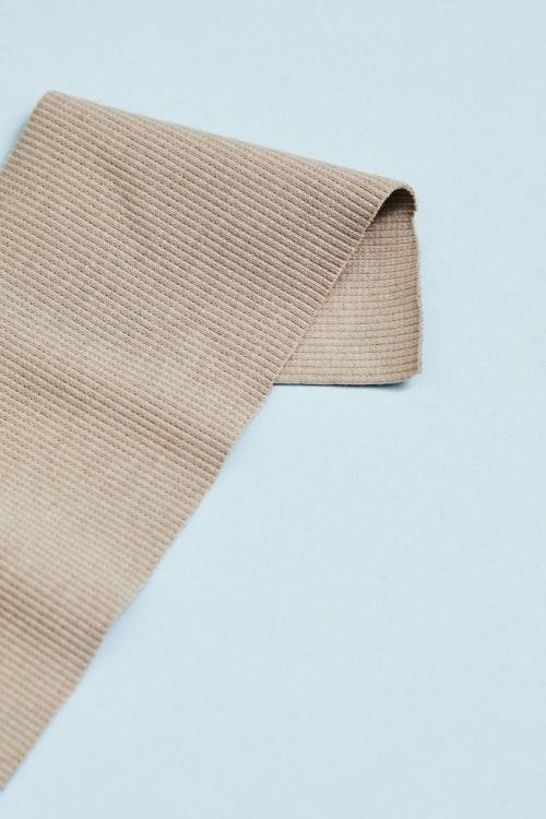 Mind The MAKER Organic Cotton Rib Stretch Knit Fabric Dune