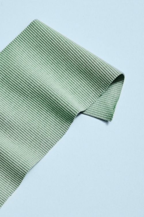 Mind The MAKER Organic Cotton Rib Stretch Knit Fabric Sage Green
