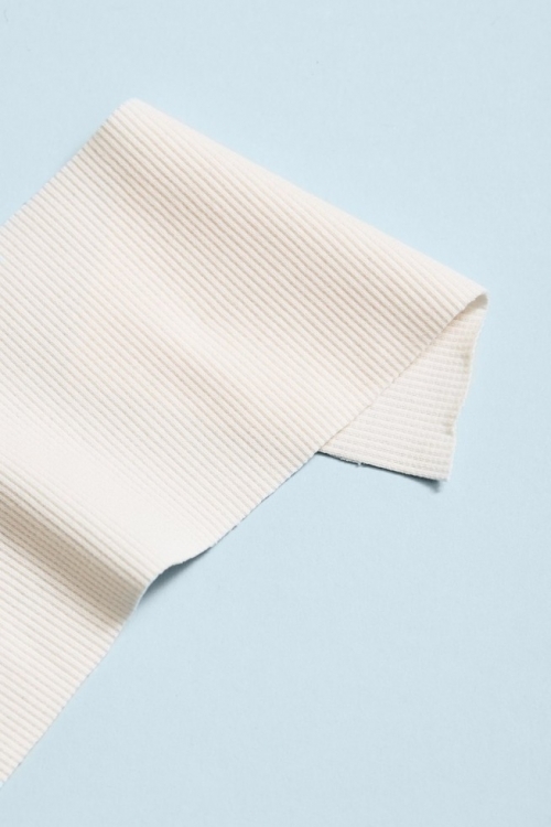 Mind The MAKER Organic Cotton Rib Stretch Knit Fabric Creamy White
