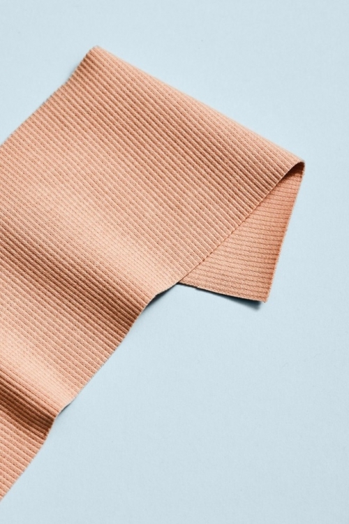 Mind The MAKER Organic Cotton Rib Stretch Knit Fabric Rose