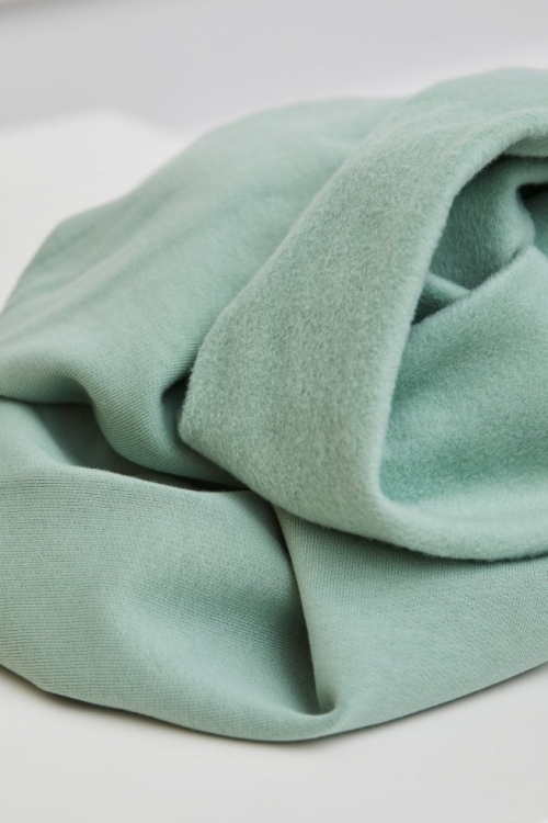 Mind The MAKER Organic Fleece Back Sweatshirt Stretch Knit Fabric Sage Green