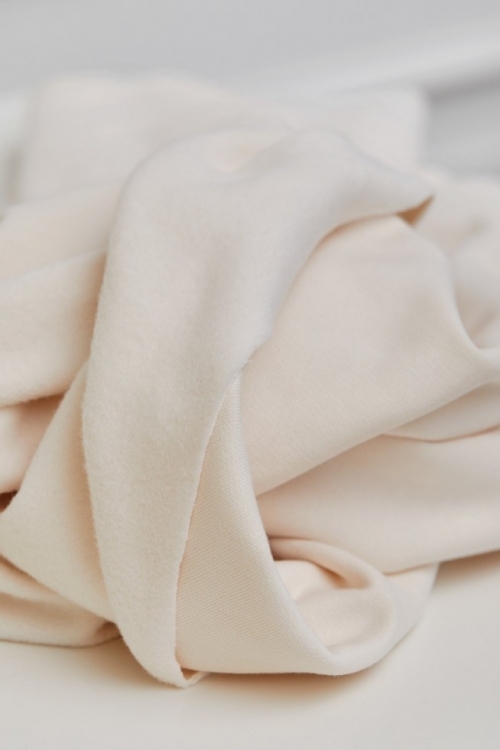 Mind The MAKER Organic Fleece Back Sweatshirt Stretch Knit Fabric Creamy White