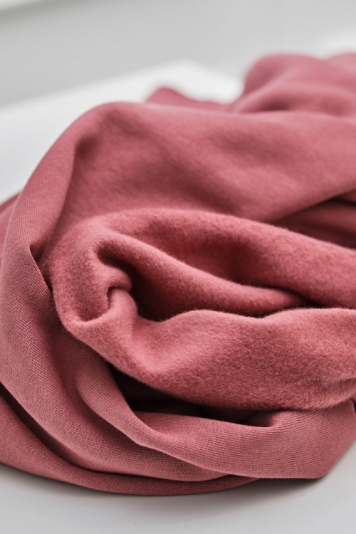 Mind The MAKER Organic Fleece Back Sweatshirt Stretch Knit Fabric Rosewood