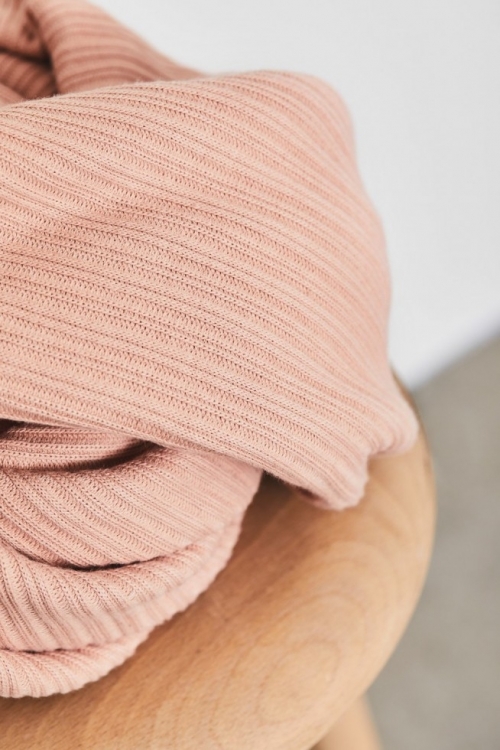 Mind The MAKER Selanik Rib Textured Stretch Knit Fabric Rose