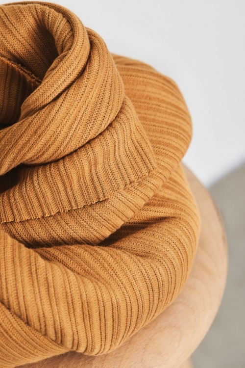 Mind The MAKER Selanik Rib Textured Stretch Knit Fabric Dry Mustard