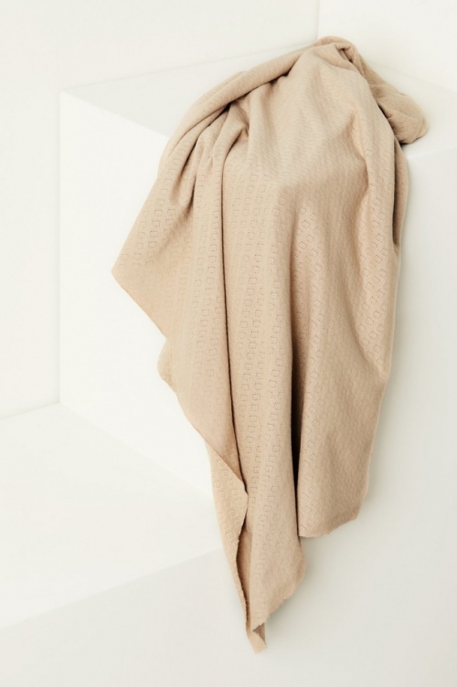 Mind The MAKER Gem Pointelle Jersey Stretch Knit Fabric Dune