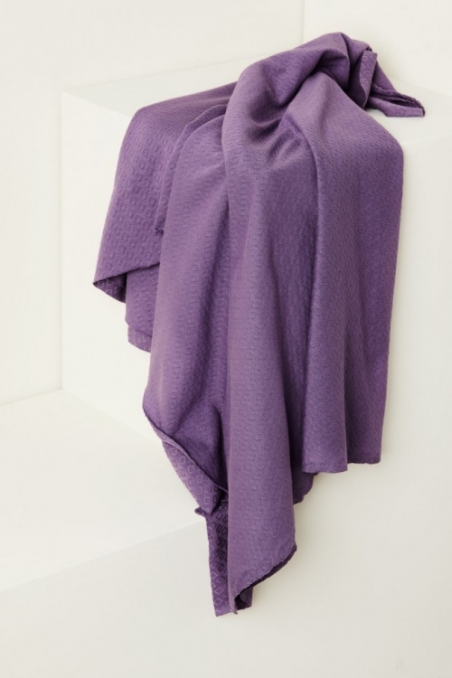 Mind The MAKER Gem Pointelle Jersey Stretch Knit Fabric Violet Fig