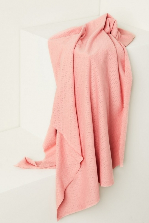 Mind The MAKER Gem Pointelle Jersey Stretch Knit Fabric Sweet Peach
