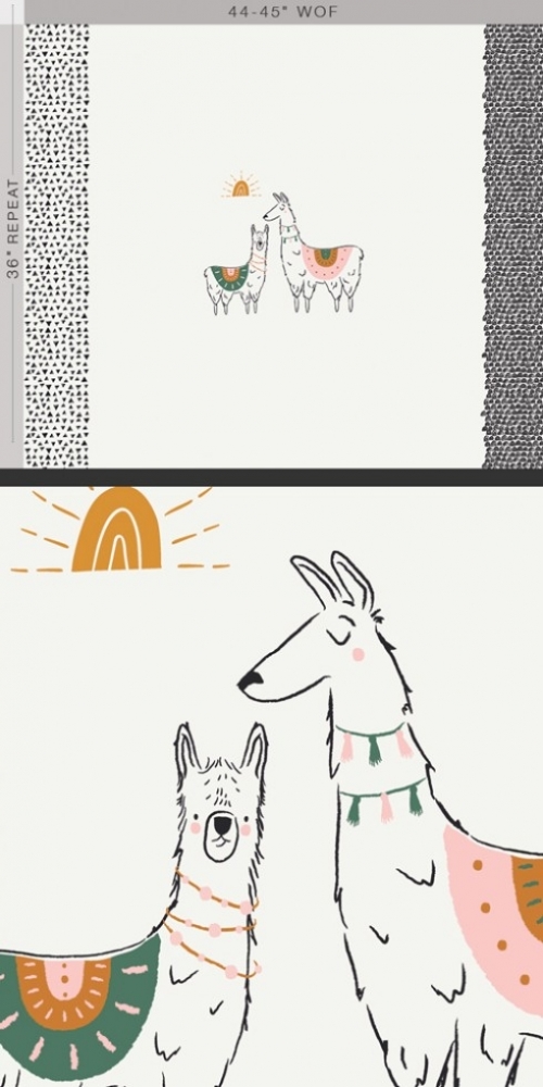 Art Gallery Fabrics Pacha Cotton Fabric Panel I Love You A Llama