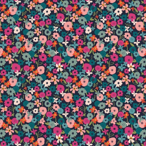 Art Gallery Fabrics Trouvaille Rayon Challis Fabric Posy Blaze