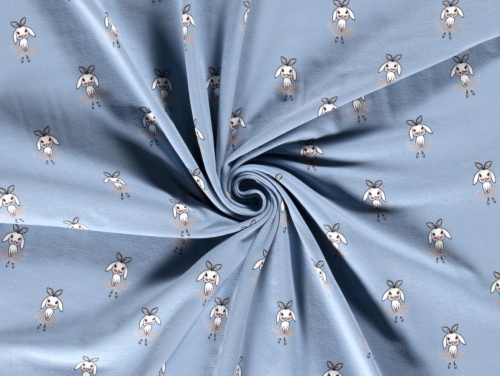 Cotton Jersey Stretch Knit Fabric Blue