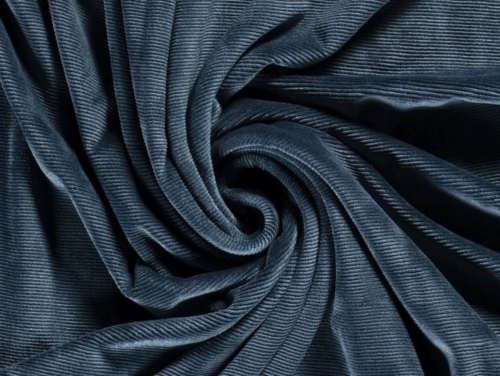 Velvet Rib Stretch Knit Fabric Petrol