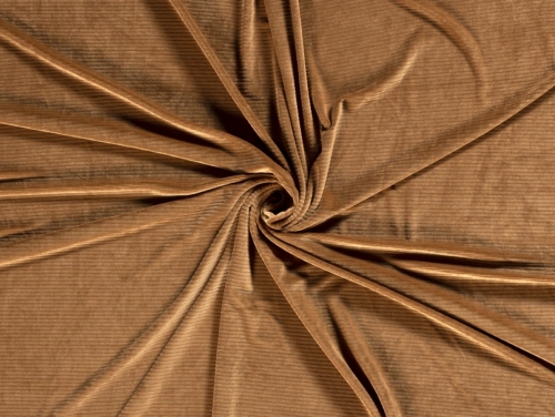 Velvet Rib Stretch Knit Fabric Camel