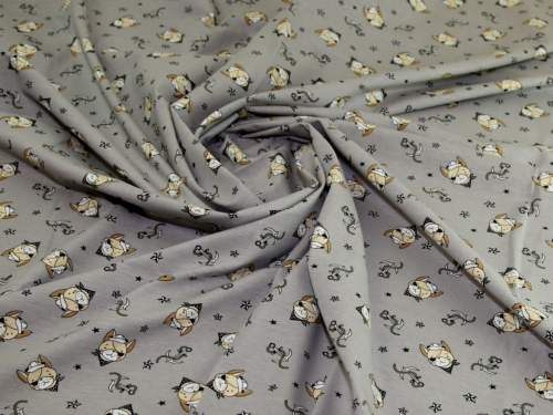 Deadstock Cotton Jersey Stretch Knit Fabric Grey