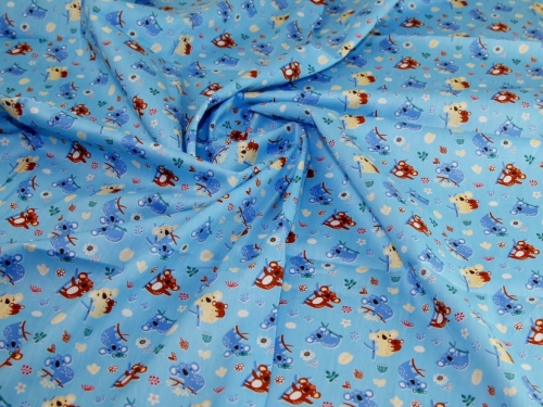 Deadstock 100% Cotton Fabric Turquoise Blue