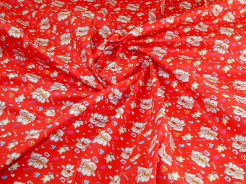 Deadstock 100% Cotton Fabric Red