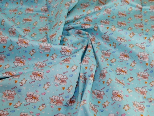 Deadstock 100% Cotton Fabric Aqua