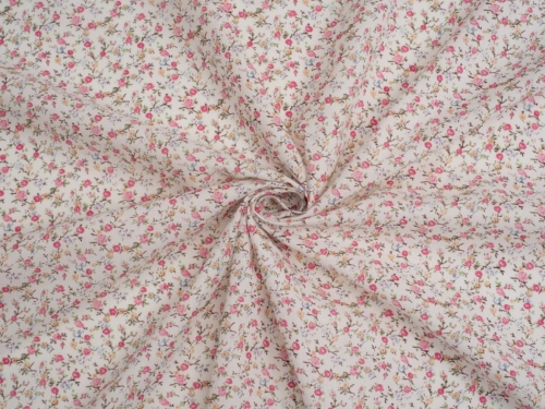 Printed Polycotton Fabric Pink