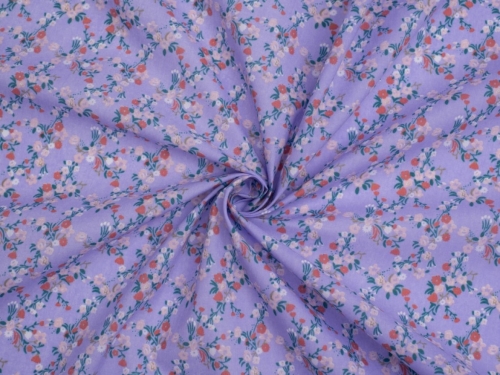 Printed Polycotton Fabric Lilac