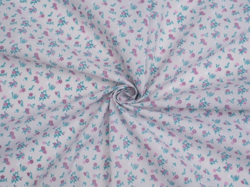 Printed Polycotton Fabric Turquoise