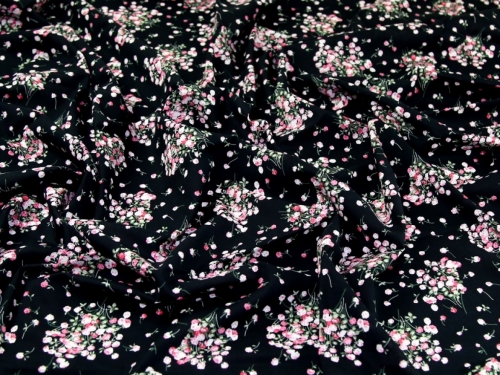 Cotton Lawn Fabric Pink & Black