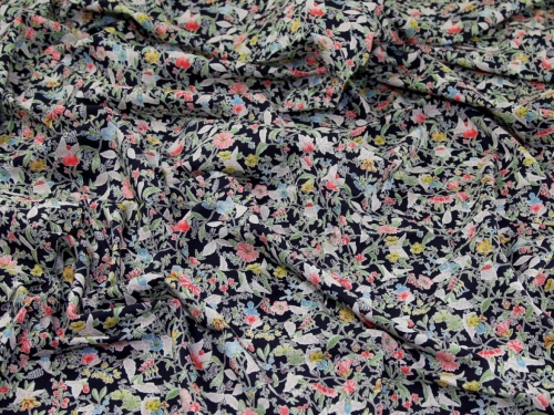 Cotton Lawn Fabric Navy