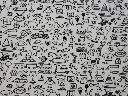 Stof France Cotton Jersey Stretch Knit Fabric Black & White