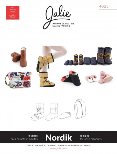 Jalie Paper Sewing Pattern 4025 Nordik Booties Slippers & Bag
