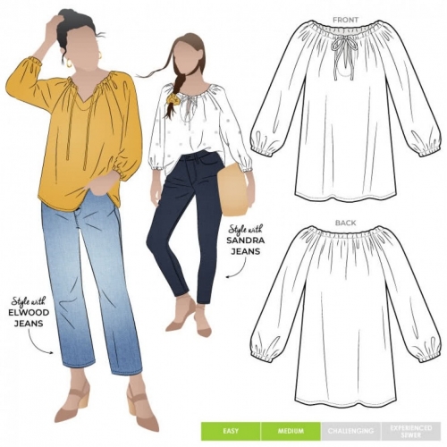 Style Arc Paper Sewing Pattern Anita Peasant Blouse