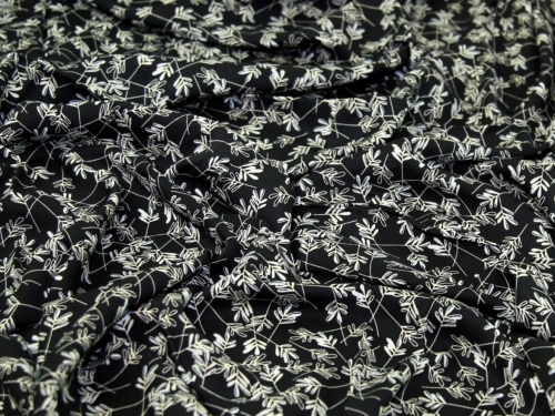 Deadstock Viscose Challis Fabric Black