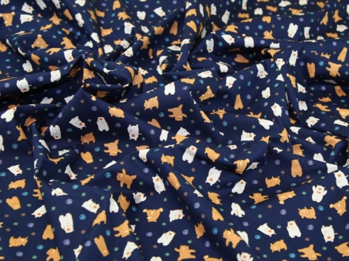 Deadstock 100% Cotton Poplin Fabric Navy Blue