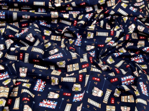 Deadstock 100% Cotton Poplin Fabric Navy Blue