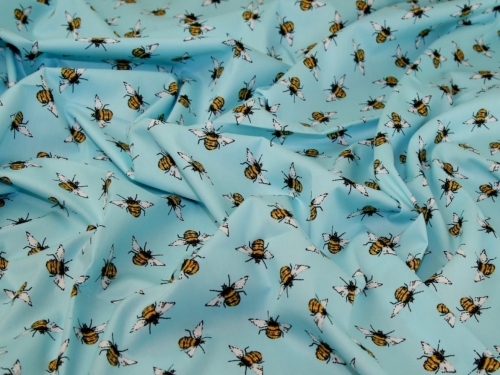 Deadstock 100% Cotton Poplin Fabric Aqua Blue