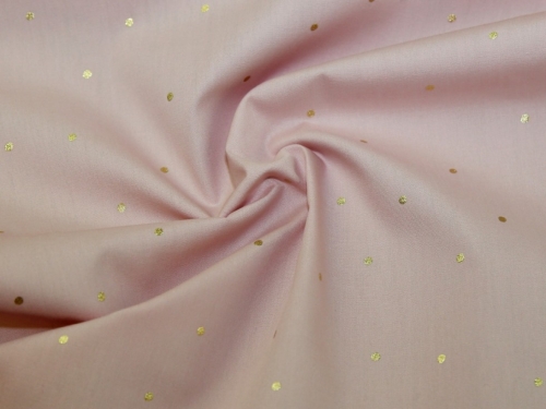 Rico Metallic 100% Cotton Poplin Fabric Pink & Gold