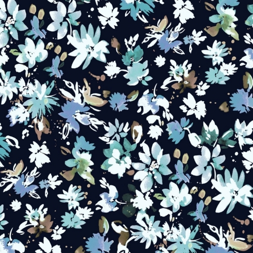Dashwood Studio Flourish Cotton Lawn Fabric Navy